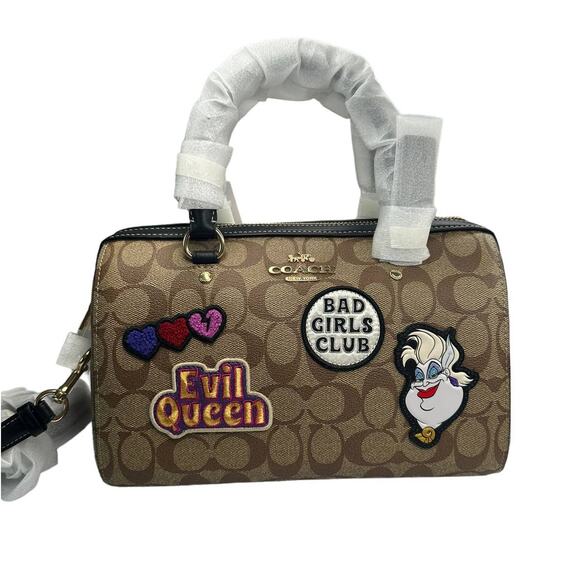 Coach Rowan Satchel In Signature Canvas With Disney Patches - Picture 2 of 12